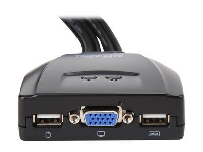 Tripp Lite 2-Port USB / VGA KVM Switch Cable w/ Audio & Peripheral Sharing (B032-VU2)