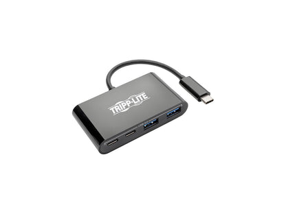 Tripp Lite USB 3.1 Gen 1 USB-C Portable Hub with 2 USB-C Ports and 2 USB-A Ports, Thunderbolt 3 Compatible, Black (U460-004-2A2CB)