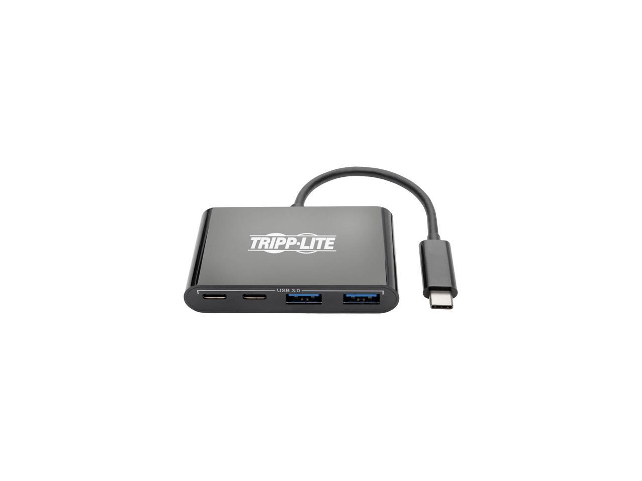 Tripp Lite USB 3.1 Gen 1 USB-C Portable Hub with 2 USB-C Ports and 2 USB-A Ports, Thunderbolt 3 Compatible, Black (U460-004-2A2CB)