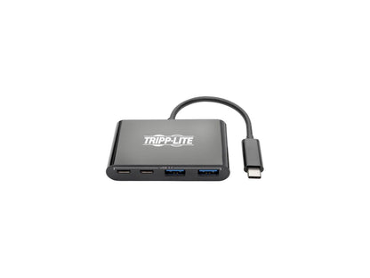 Tripp Lite USB 3.1 Gen 1 USB-C Portable Hub with 2 USB-C Ports and 2 USB-A Ports, Thunderbolt 3 Compatible, Black (U460-004-2A2CB)