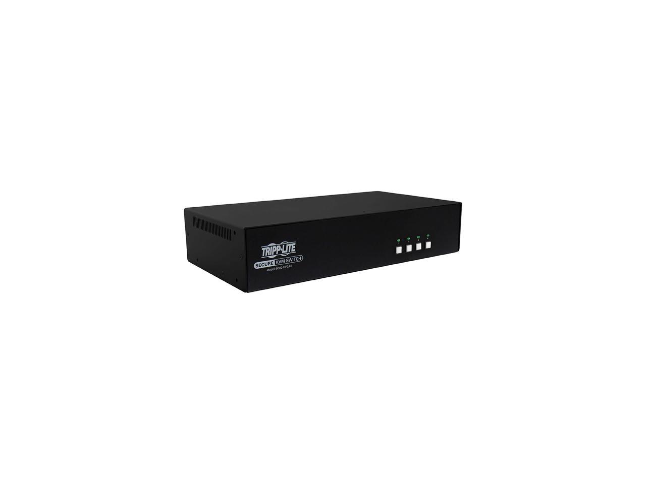 Tripp Lite Secure 4 Port KVM Switch, DisplayPort to DisplayPort, Dual Monitor, 4K, NIAP PP3.0 Certified, Audio, TAA-Compliant (B002-DP2A4)