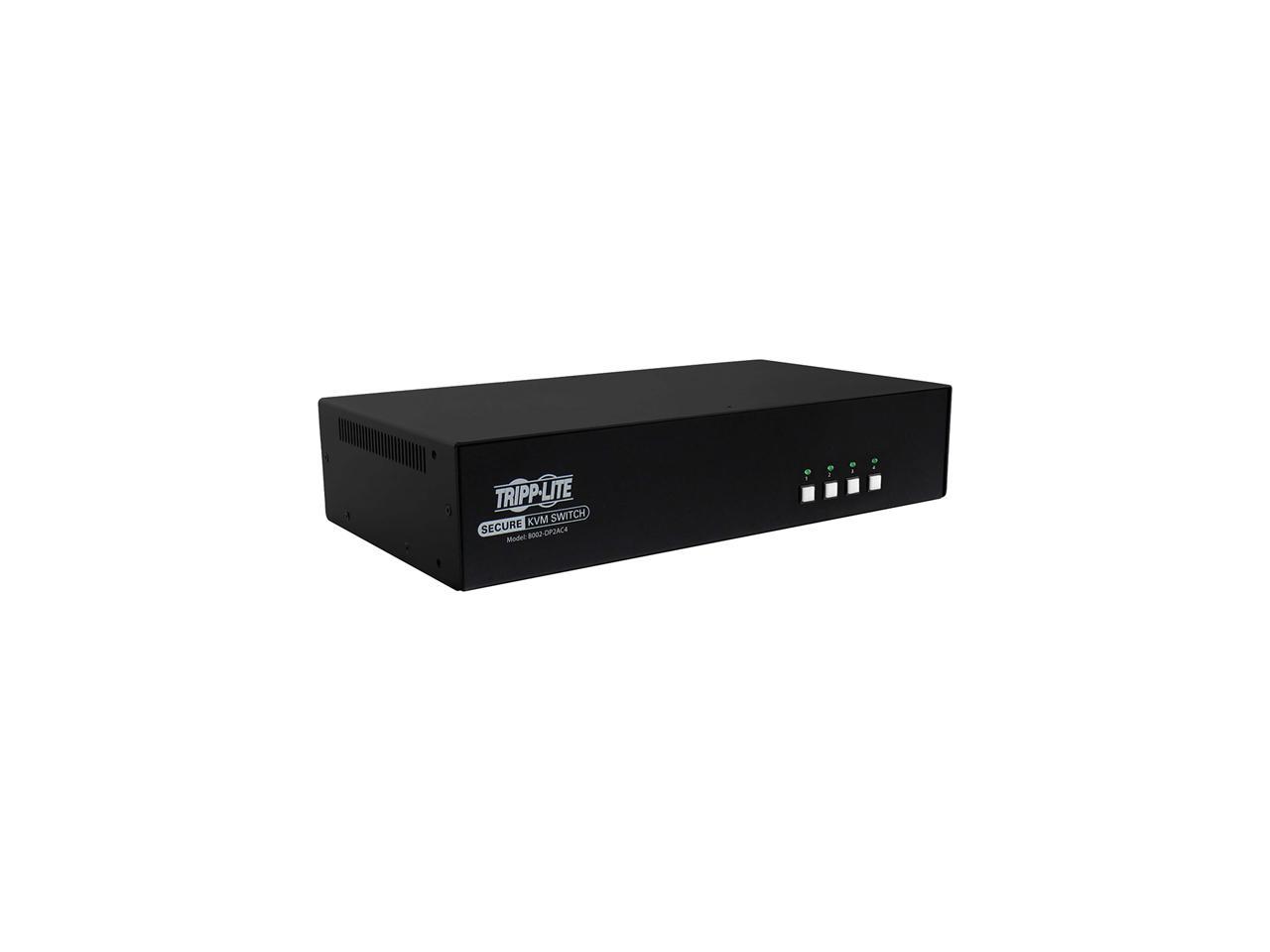 Tripp Lite Secure 4 Port KVM Switch, DisplayPort to DisplayPort, Dual Monitor, 4K, NIAP PP3.0, Audio, Common Access Card, TAA-Compliant (B002-DP2AC4)