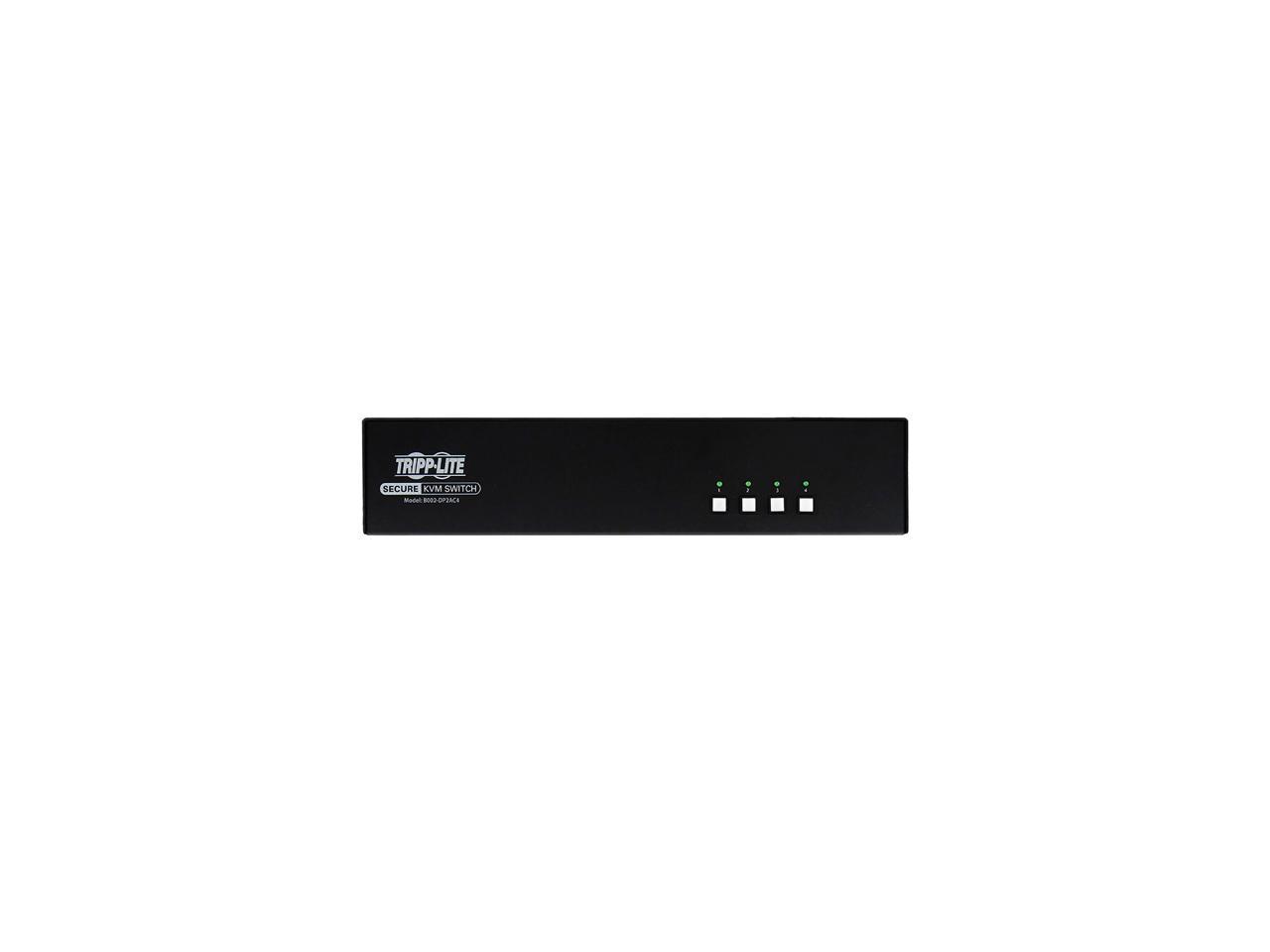 Tripp Lite Secure 4 Port KVM Switch, DisplayPort to DisplayPort, Dual Monitor, 4K, NIAP PP3.0, Audio, Common Access Card, TAA-Compliant (B002-DP2AC4)