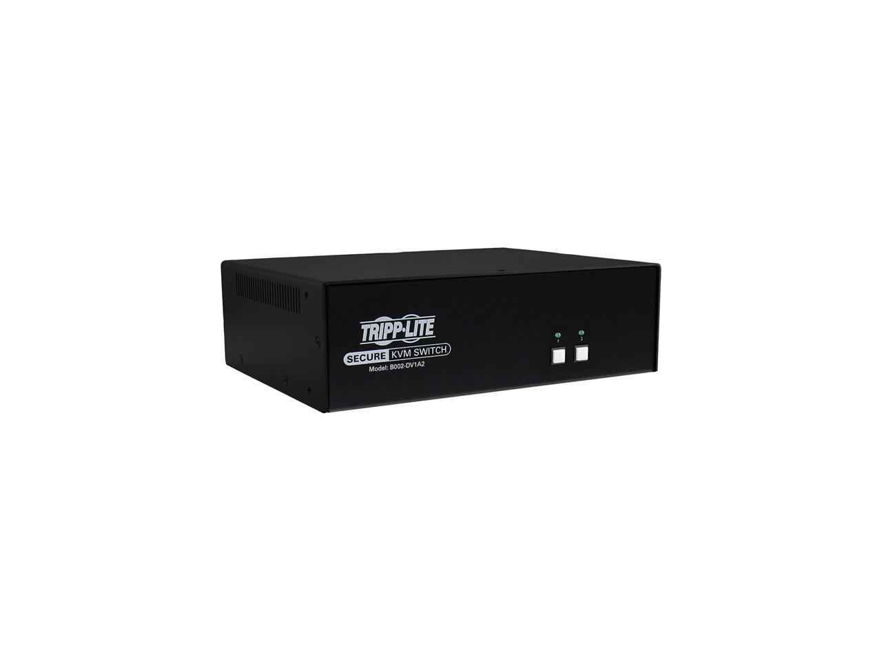Tripp Lite Secure 2 Port KVM Switch, DVI to DVI, Single Monitor, NIAP PP3.0 Certified, Audio, TAA-Compliant (B002-DV1A2)