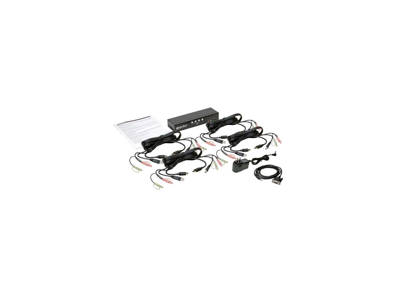 Tripp Lite 4-Port HDMI/USB KVM Switch with Audio/Video and USB Peripheral Sharing