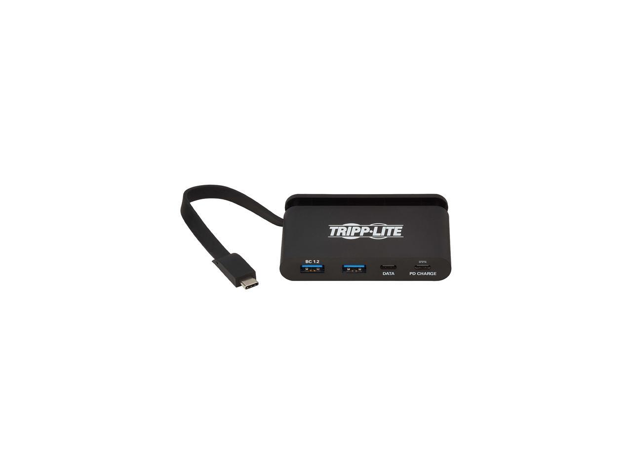 Tripp Lite U460-T04-2A2C-1 USB 3.1 Gen 1 USB-C Hub, 5 Gbps - 2 USB-C & 2 USB-A, Thunderbolt 3 Compatible, Portable, Black