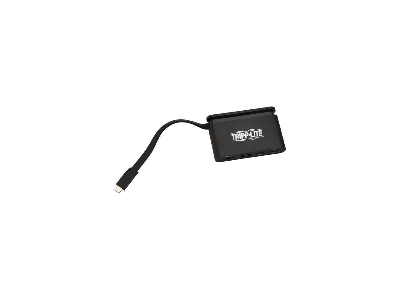 Tripp Lite U460-T04-2A2C-1 USB 3.1 Gen 1 USB-C Hub, 5 Gbps - 2 USB-C & 2 USB-A, Thunderbolt 3 Compatible, Portable, Black
