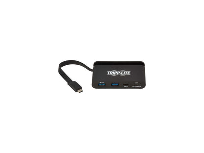 Tripp Lite U460-T04-2A2C-2 USB 3.1 Gen 2 USB-C Portable Hub with 2 USB-C Ports and 2 USB-A Ports, Thunderbolt 3 Compatible, Black