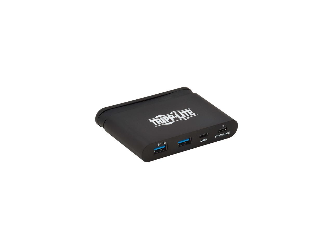 Tripp Lite U460-T04-2A2C-2 USB 3.1 Gen 2 USB-C Portable Hub with 2 USB-C Ports and 2 USB-A Ports, Thunderbolt 3 Compatible, Black