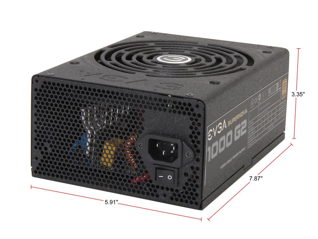EVGA SuperNOVA 1000 G2 120-G2-1000-XR 80+ GOLD 1000W Fully Modular Includes FREE Power On Self Tester Power Supply