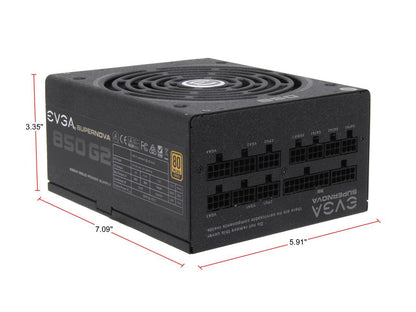EVGA SuperNOVA 850 G2 220-G2-0850-XR 80+ GOLD 850W Fully Modular EVGA ECO Mode Includes FREE Power On Self Tester Power Supply