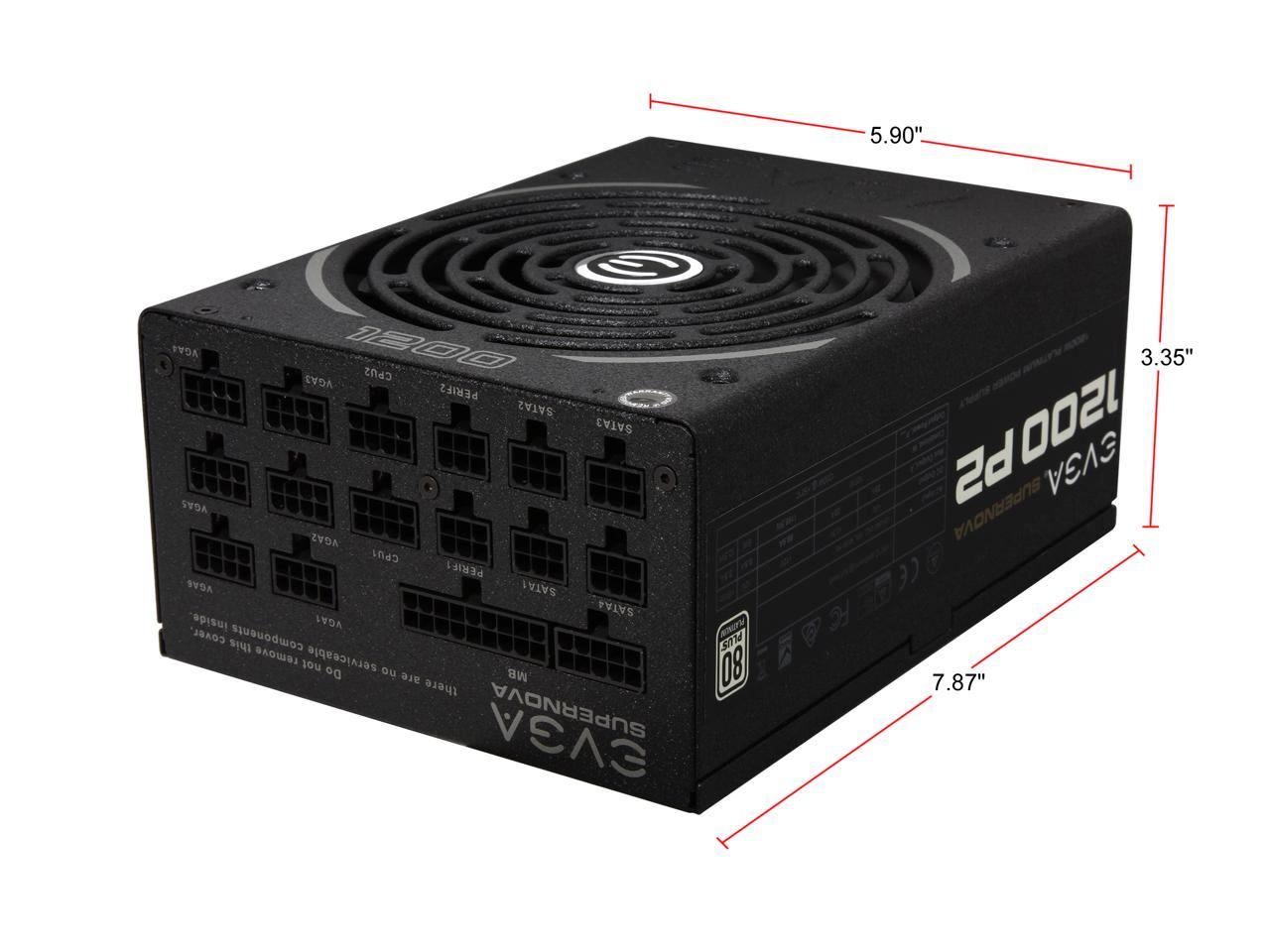 EVGA SuperNOVA 1200 P2 220-P2-1200-X1 80+ PLATINUM 1200W Fully Modular EVGA ECO Mode Includes FREE Power On Self Tester Power Supply