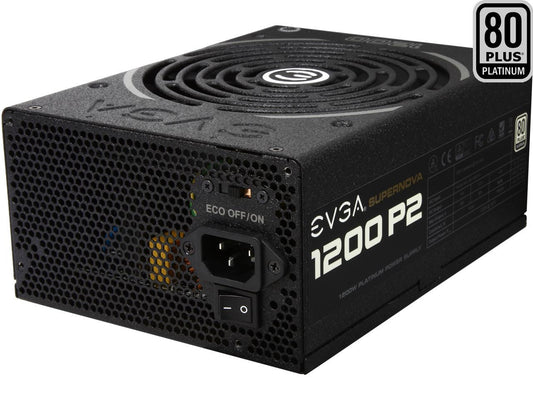 EVGA SuperNOVA 1200 P2 220-P2-1200-X1 80+ PLATINUM 1200W Fully Modular EVGA ECO Mode Includes FREE Power On Self Tester Power Supply