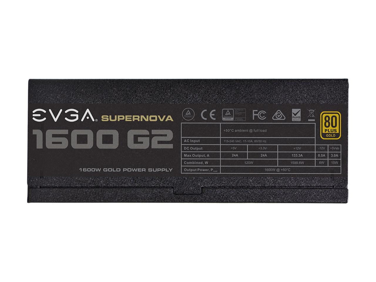 EVGA SuperNOVA 1600 G2 120-G2-1600-X1 80+ GOLD 1600W Fully Modular Includes FREE Power On Self Tester Power Supply