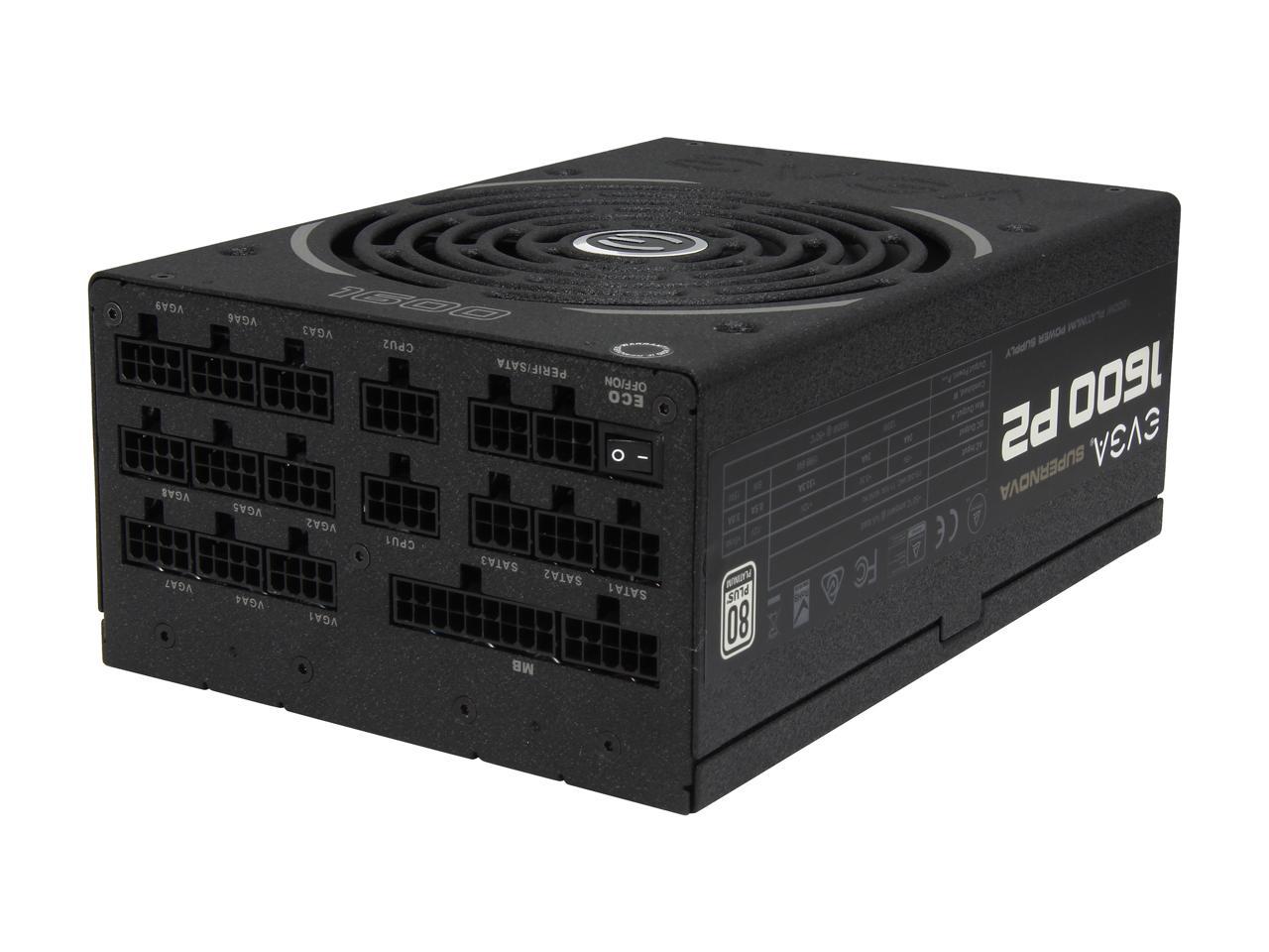 EVGA SuperNOVA 1600 P2 220-P2-1600-X1 80+ PLATINUM 1600W Fully Modular EVGA ECO Mode Includes FREE Power On Self Tester Power Supply