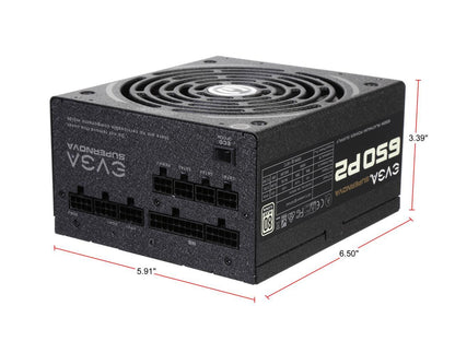 EVGA SuperNOVA 650 P2 220-P2-0650-X1 80+ PLATINUM 650W Fully Modular EVGA ECO Mode Includes FREE Power On Self Tester Power Supply