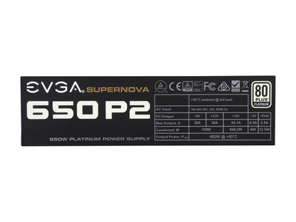 EVGA SuperNOVA 650 P2 220-P2-0650-X1 80+ PLATINUM 650W Fully Modular EVGA ECO Mode Includes FREE Power On Self Tester Power Supply