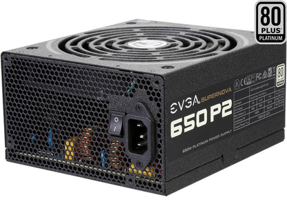 EVGA SuperNOVA 650 P2 220-P2-0650-X1 80+ PLATINUM 650W Fully Modular EVGA ECO Mode Includes FREE Power On Self Tester Power Supply