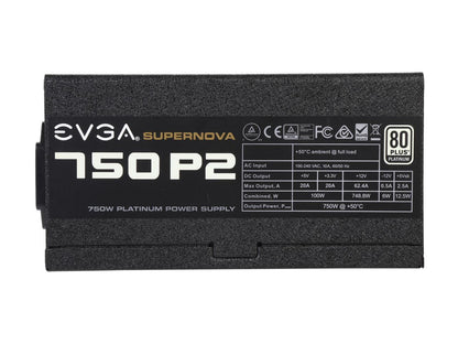 EVGA SuperNOVA 750 P2 220-P2-0750-X1 80+ PLATINUM 750W Fully Modular EVGA ECO Mode Includes FREE Power On Self Tester Power Supply