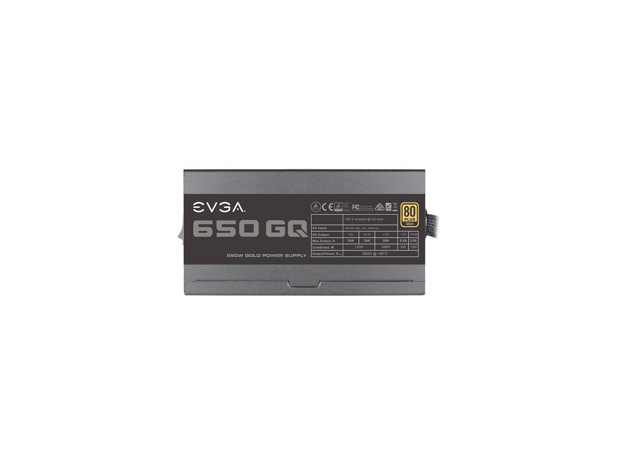 EVGA 650 GQ 210-GQ-0650-V1 80+ GOLD 650W Modular EVGA ECO Mode Power Supply