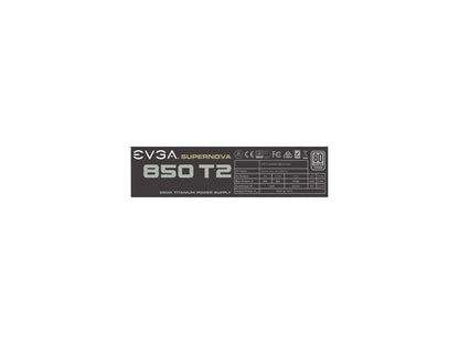 EVGA SuperNOVA 850 T2 220-T2-0850-X1 80+ TITANIUM 850W Fully Modular EVGA ECO Mode Includes FREE Power On Self Tester Power Supply