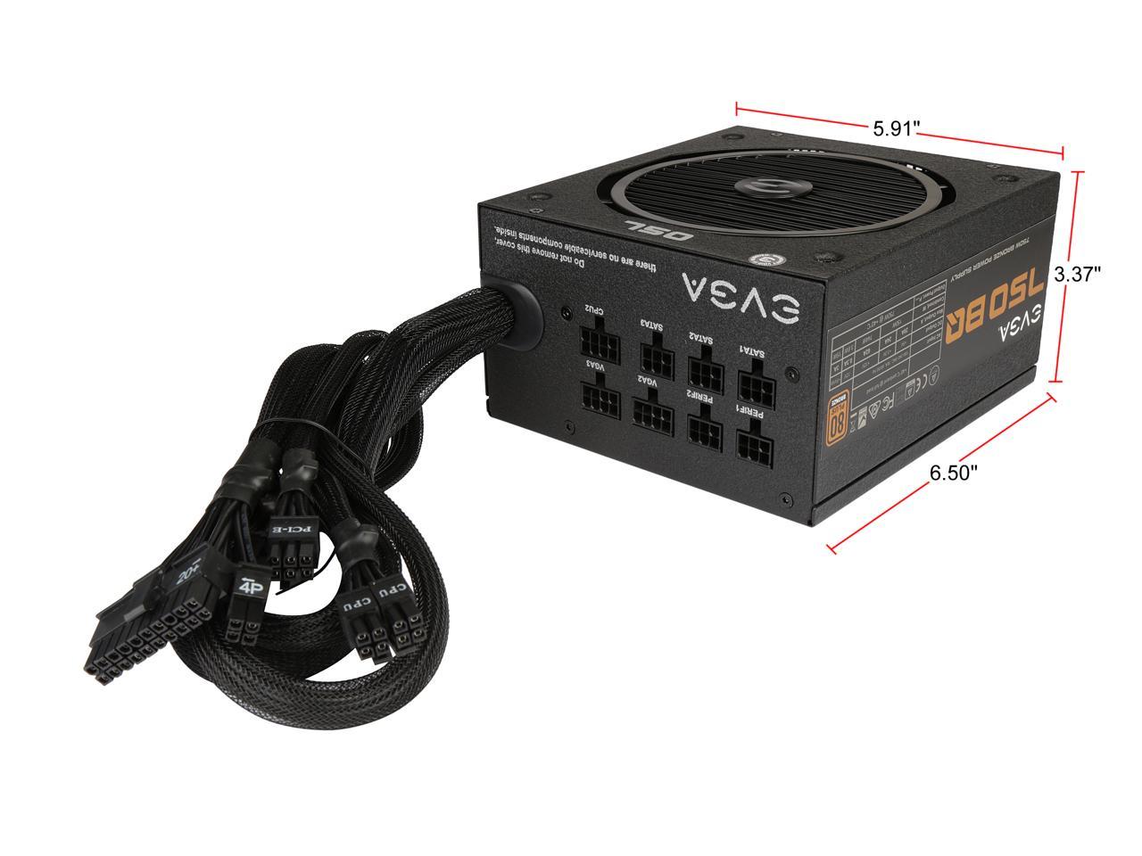 EVGA 750 BQ 110-BQ-0750-V1 80+ BRONZE 750W Semi Modular Includes FREE Power On Self Tester Power Supply