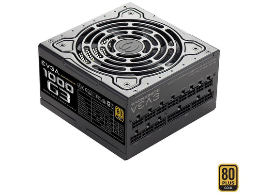EVGA SuperNOVA 1000 G3, 220-G3-1000-X1, 80+ GOLD, 1000W Fully Modular, EVGA ECO Mode with New HDB Fan, Includes FREE Power On Self Tester, Compact 150mm Size, Power Supply