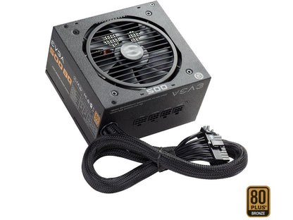 EVGA 110-BQ-0500-K1 500 BQ 80 Plus Bronze Semi Modular 500W Power Supply