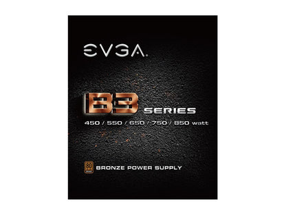 EVGA 550 B3, 80 Plus BRONZE 550W, Fully Modular, EVGA ECO Mode, Compact 150mm Size, Power Supply 220-B3-0550-V1