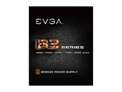 EVGA 650 B3, 80 Plus BRONZE 650W, Fully Modular, EVGA ECO Mode, Compact 150mm Size, Power Supply 220-B3-0650-V1