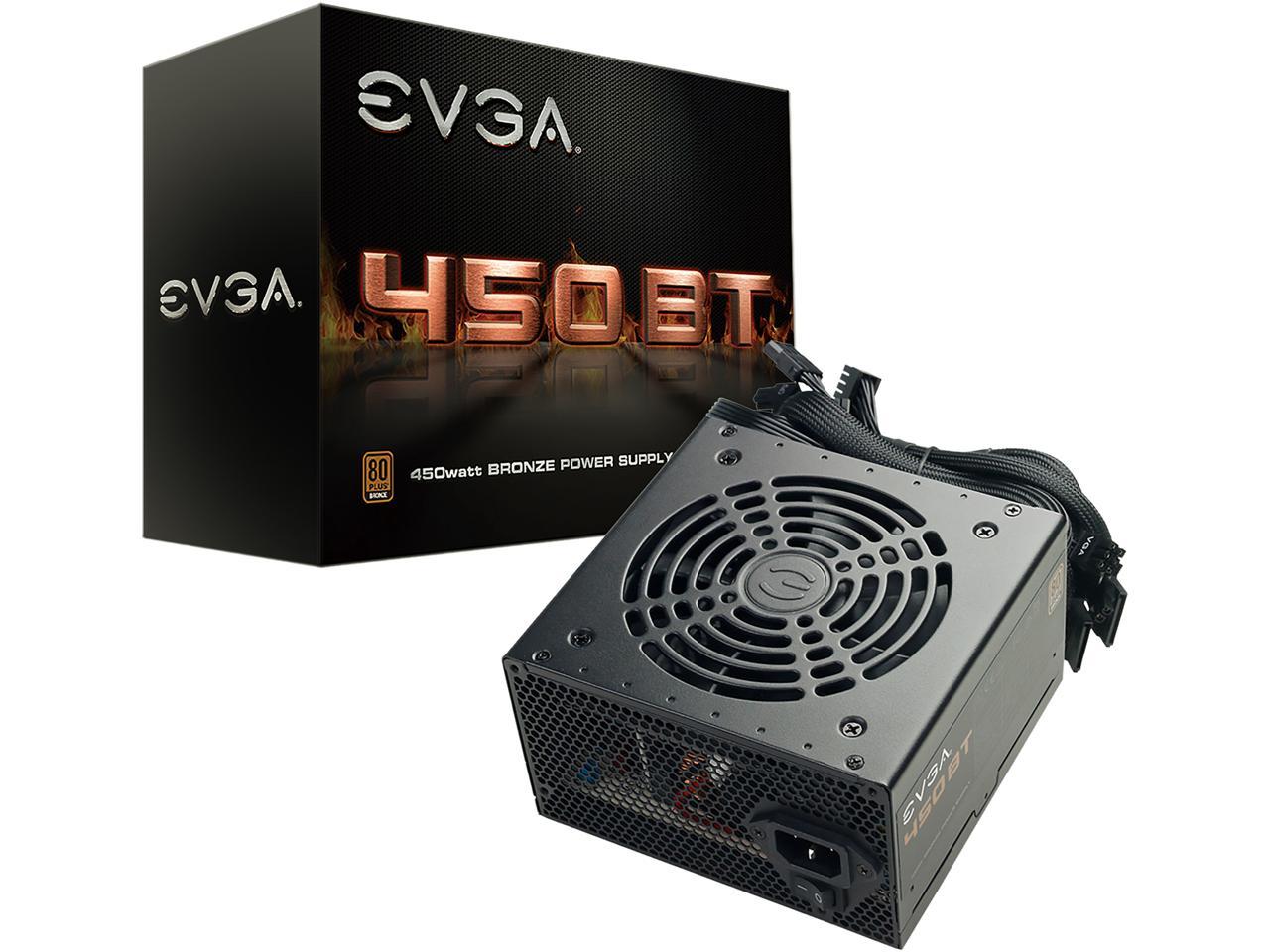 EVGA 450 BT 100-BT-0450-K1 450W ATX12V / EPS12V 80 PLUS BRONZE Certified Non-Modular Active PFC Power Supply