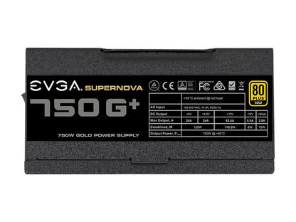EVGA SuperNOVA 750 G+, 80 Plus Gold 750W, Fully Modular, FDB Fan, 10 Year Warranty, Includes Power ON Self Tester, Power Supply 120-GP-0750-X1