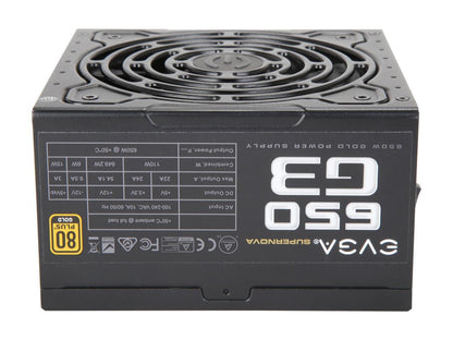 EVGA G3 Series 220-G3-0650-RX 650W ATX12V / EPS12V SLI Ready CrossFire Ready 80 PLUS GOLD Certified Full Modular Power Supply