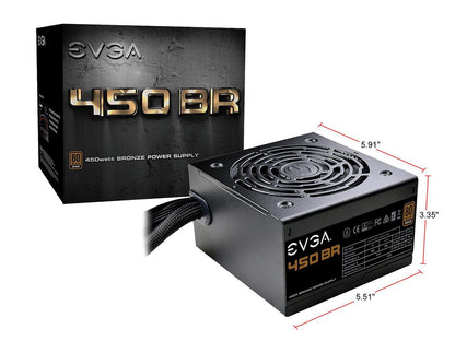 EVGA 450 BR 100-BR-0450-K1 450W ATX12V / EPS12V 80 PLUS BRONZE Certified Non-Modular Power Supply