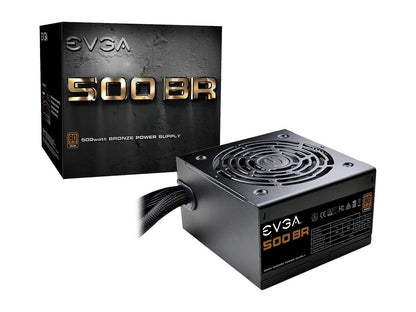 EVGA 500 BR 100-BR-0500-K1 500W ATX12V / EPS12V SLI CrossFire 80 PLUS BRONZE Certified Non-Modular Power Supply