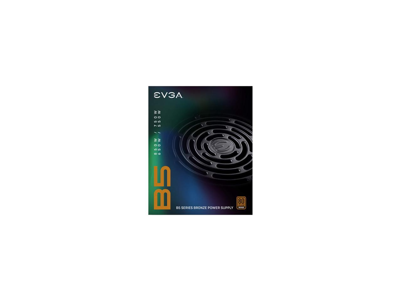EVGA 750 B5, 80 Plus BRONZE 750W, Fully Modular, EVGA ECO Mode, 5 Year Warranty, Compact 150mm Size, Power Supply - 220-B5-0750-V1