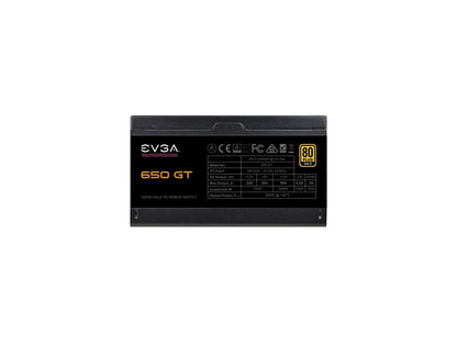 EVGA SuperNOVA 650 GT, 80 Plus Gold 650W, Fully Modular, Auto Eco Mode with FDB Fan, 7 Year Warranty, Includes Power ON Self Tester, Compact 150mm Size, Power Supply 220-GT-0650-Y1