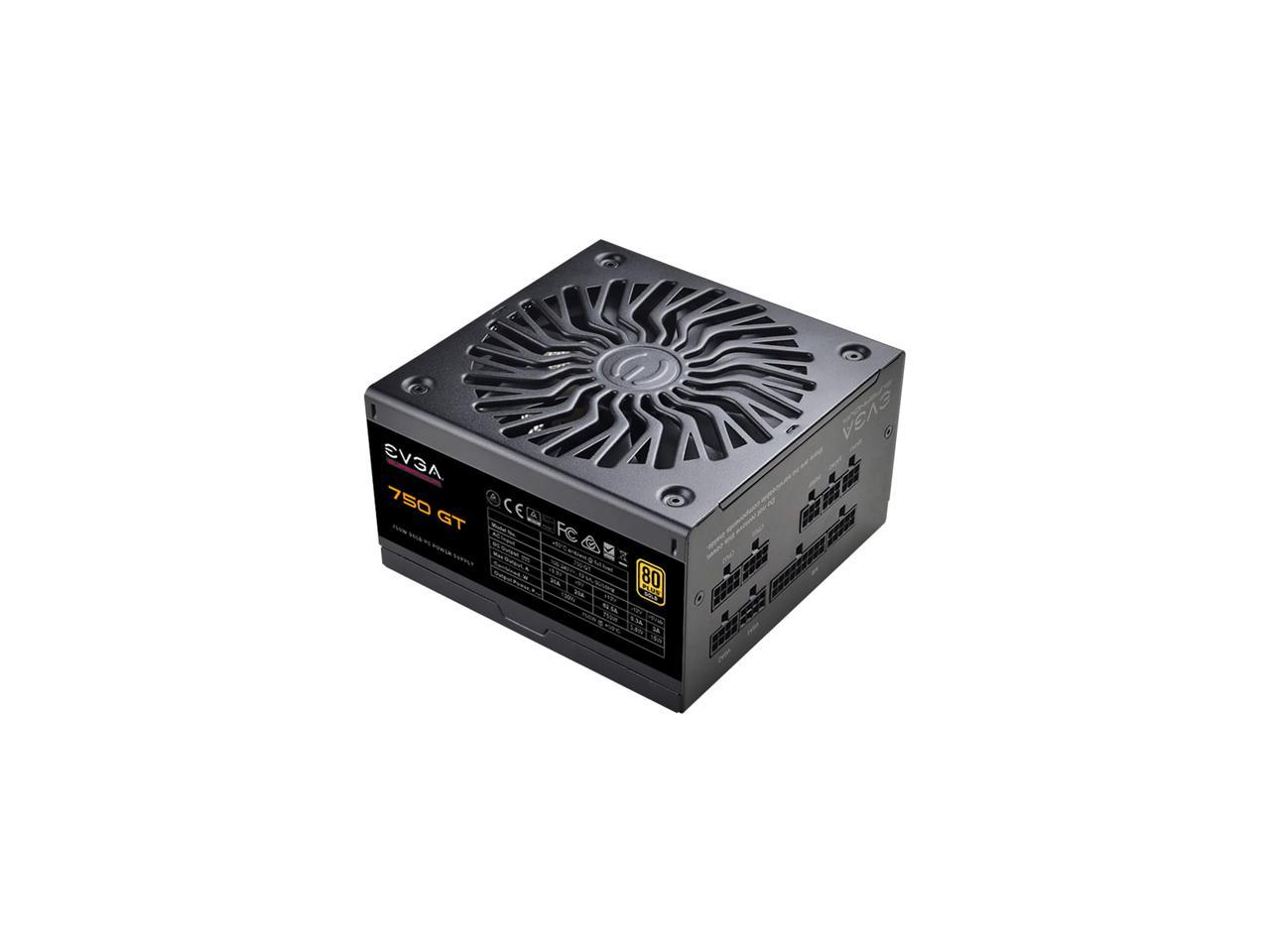 EVGA SuperNOVA 750 GT, 80 Plus Gold 750W, Fully Modular, Auto Eco Mode with FDB Fan, 7 Year Warranty, Includes Power ON Self Tester, Compact 150mm Size, Power Supply 220-GT-0750-Y1