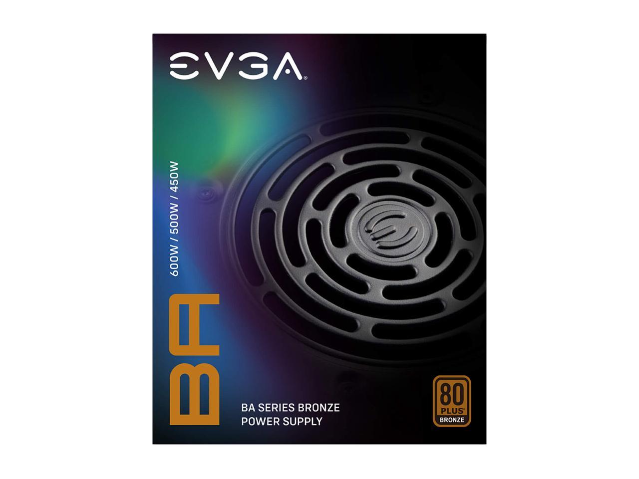 EVGA 600 BA 100-BA-0600-K1 600W ATX12V / EPS12V SLI CrossFire 80 PLUS BRONZE Certified Non-Modular Active PFC Power Supply