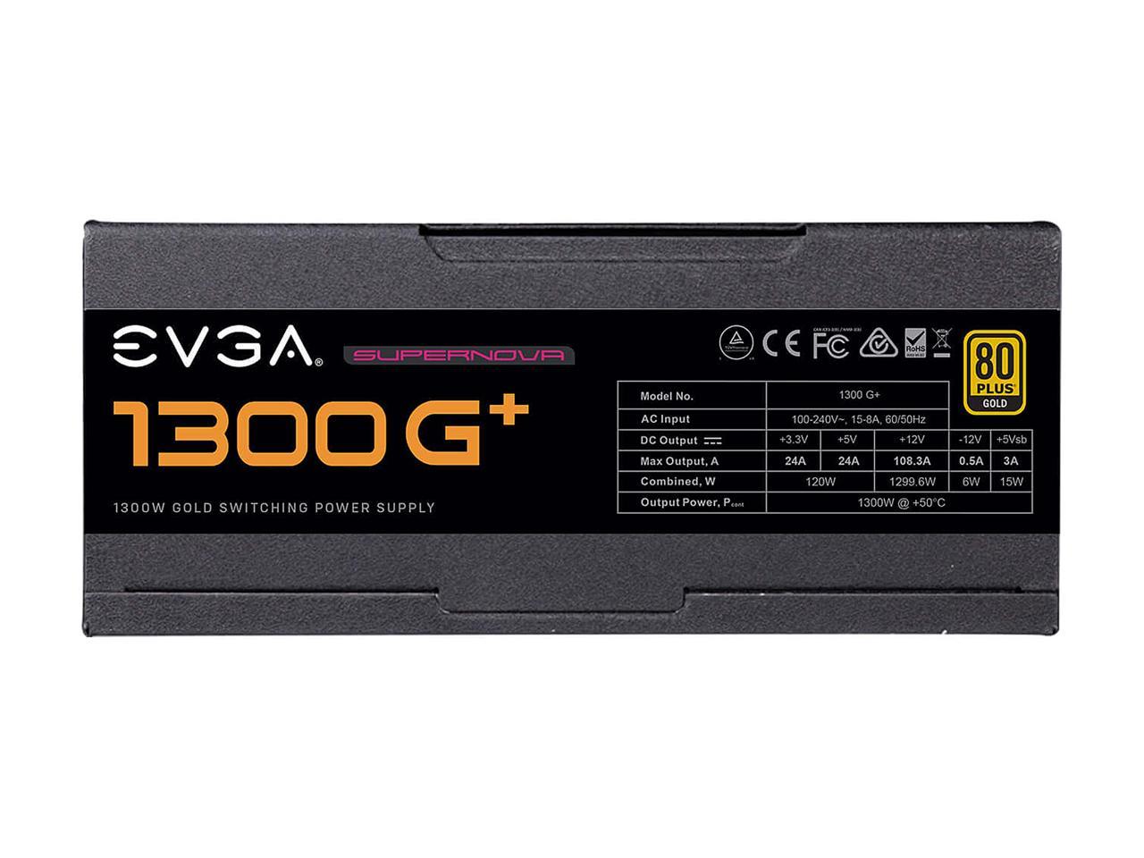 EVGA SuperNOVA 1600 G+, 80+ GOLD 1600W, Fully Modular, 10 Year Warranty, Includes FREE Power On Self Tester, Power Supply - 220-GP-1600-X1