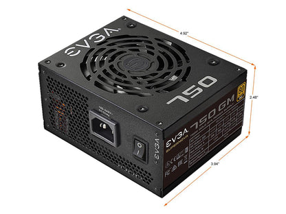 EVGA SuperNOVA 750 GM 123-GM-0750-X1 80 PLUS Gold 750W, Fully Modular, ECO Mode with FDB Fan, Includes Power ON Self Tester, SFX Form Factor, Power Supply