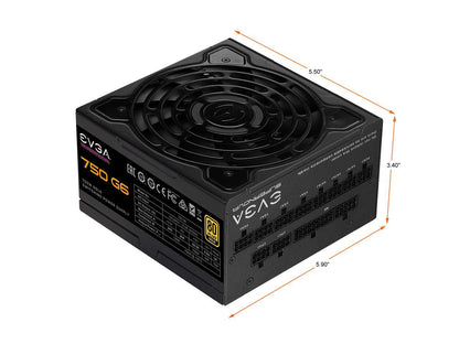 EVGA SuperNOVA 750 G6, 80 Plus Gold 750W, Fully Modular, Eco Mode with FDB Fan, 10 Year Warranty, Includes Power ON Self Tester, Compact 140mm Size, Power Supply 220-G6-0750-X1