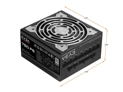 EVGA SuperNOVA 750 P6, 80 Plus Platinum 750W, Fully Modular, Eco Mode with FDB Fan, 10 Year Warranty, Includes Power ON Self Tester, Compact 140mm Size, Power Supply 220-P6-0750-X1