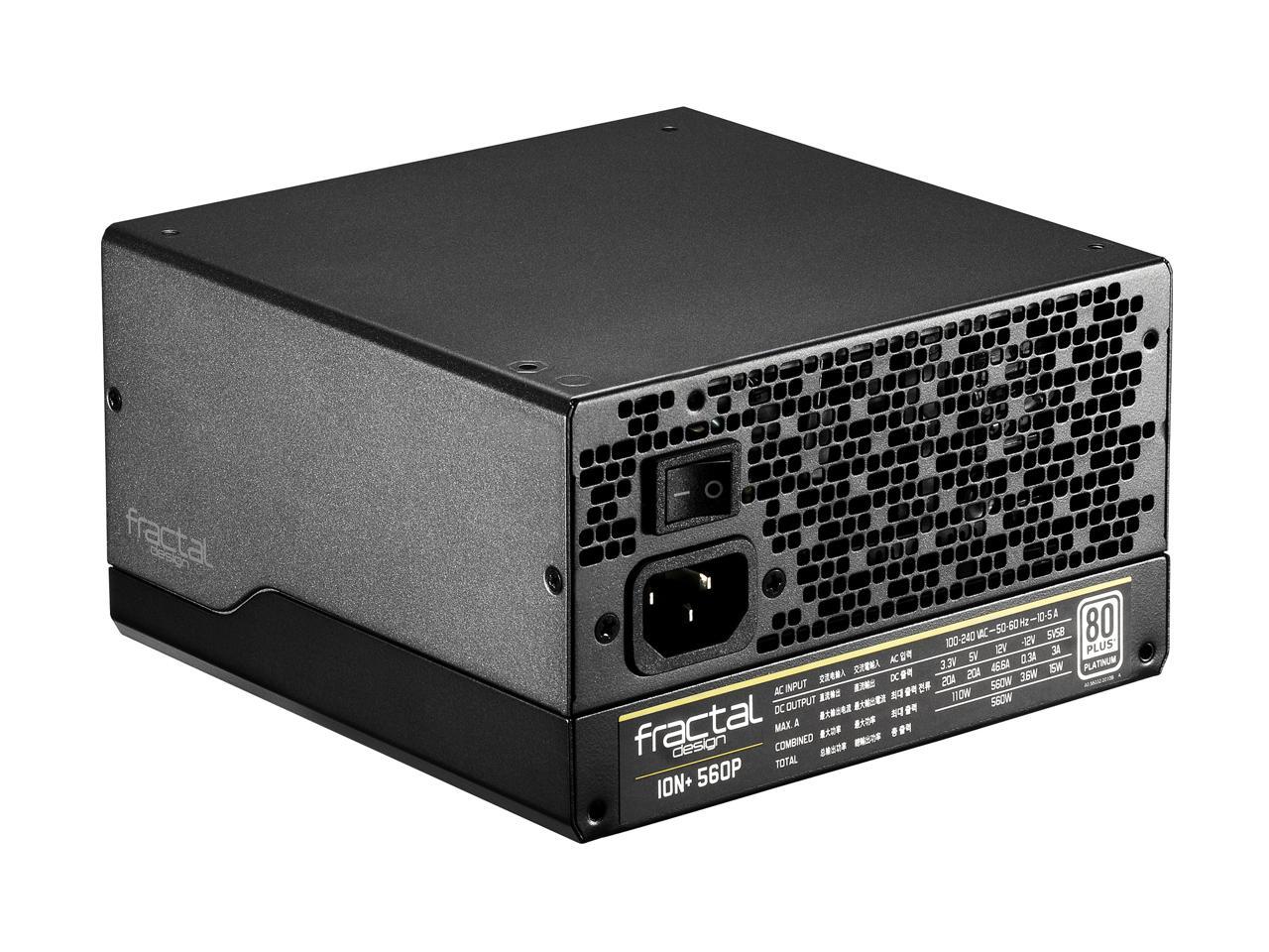 Fractal Design Ion+ 560P 80 PLUS Platinum Certified 560W Full Modular Compact ATX Power Supply with UltraFlex Cables, FD-PSU-IONP-560P-BK