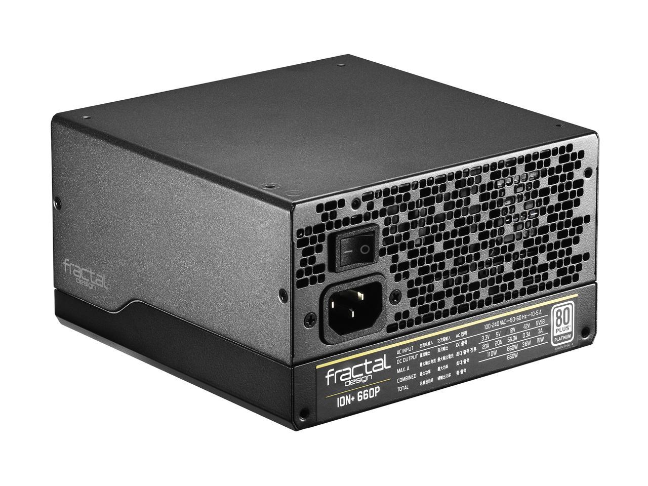 Fractal Design Ion+ 660P 80 PLUS Platinum Certified 660W Full Modular Compact ATX Power Supply with UltraFlex Cables, FD-PSU-IONP-660P-BK