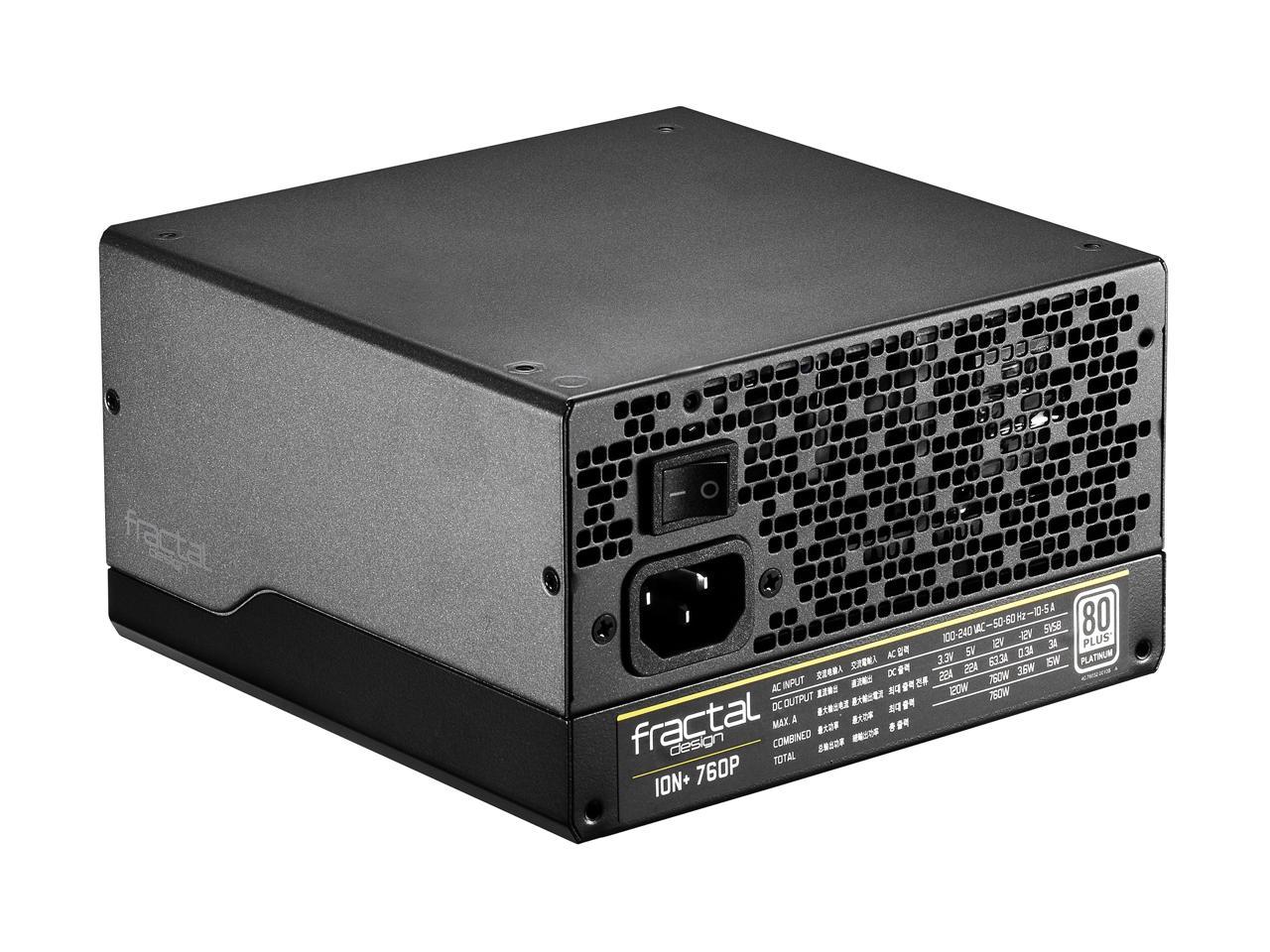 Fractal Design Ion+ 760P 80 PLUS Platinum Certified 760W Full Modular Compact ATX Power Supply with UltraFlex Cables