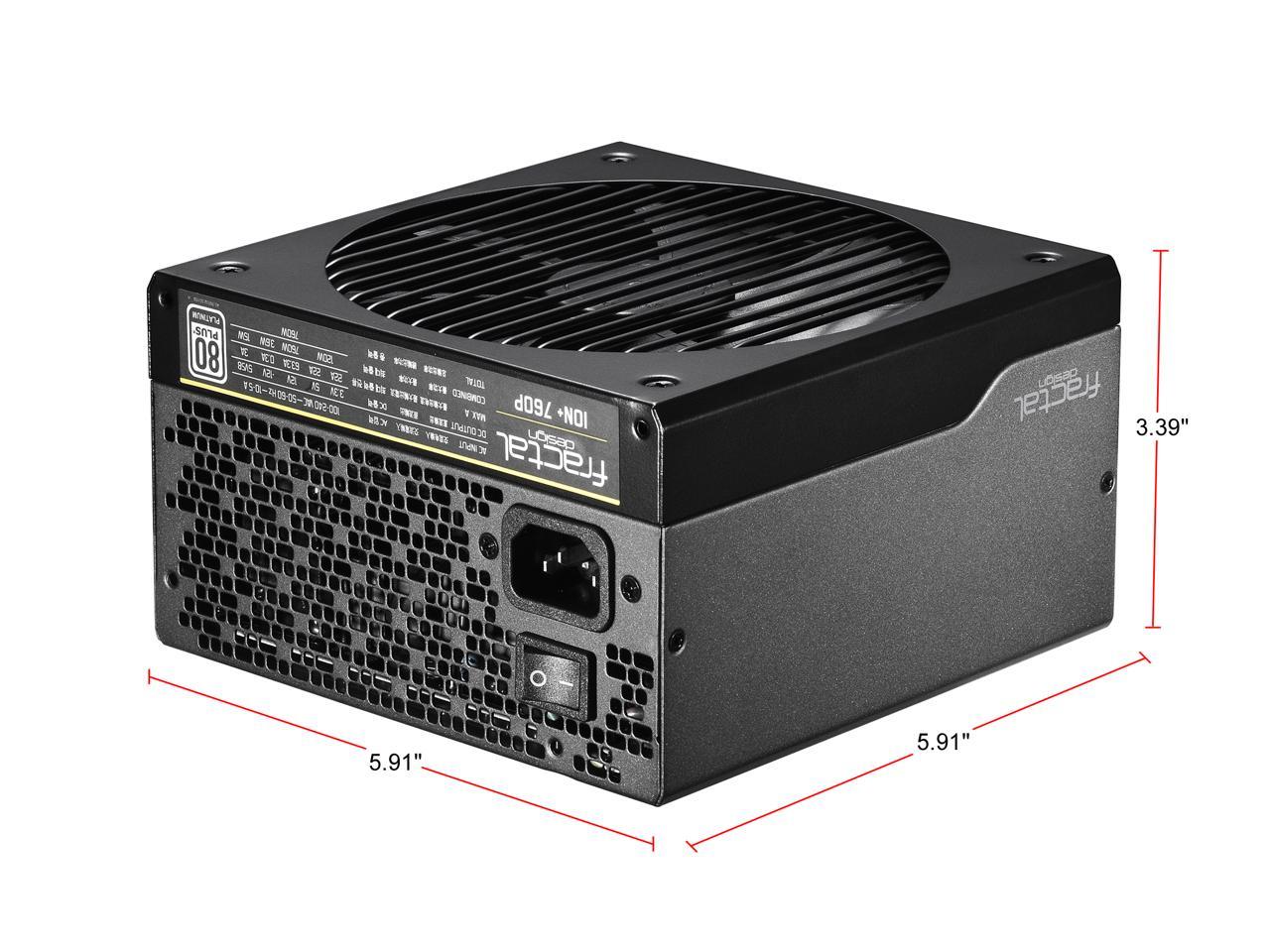 Fractal Design Ion+ 760P 80 PLUS Platinum Certified 760W Full Modular Compact ATX Power Supply with UltraFlex Cables