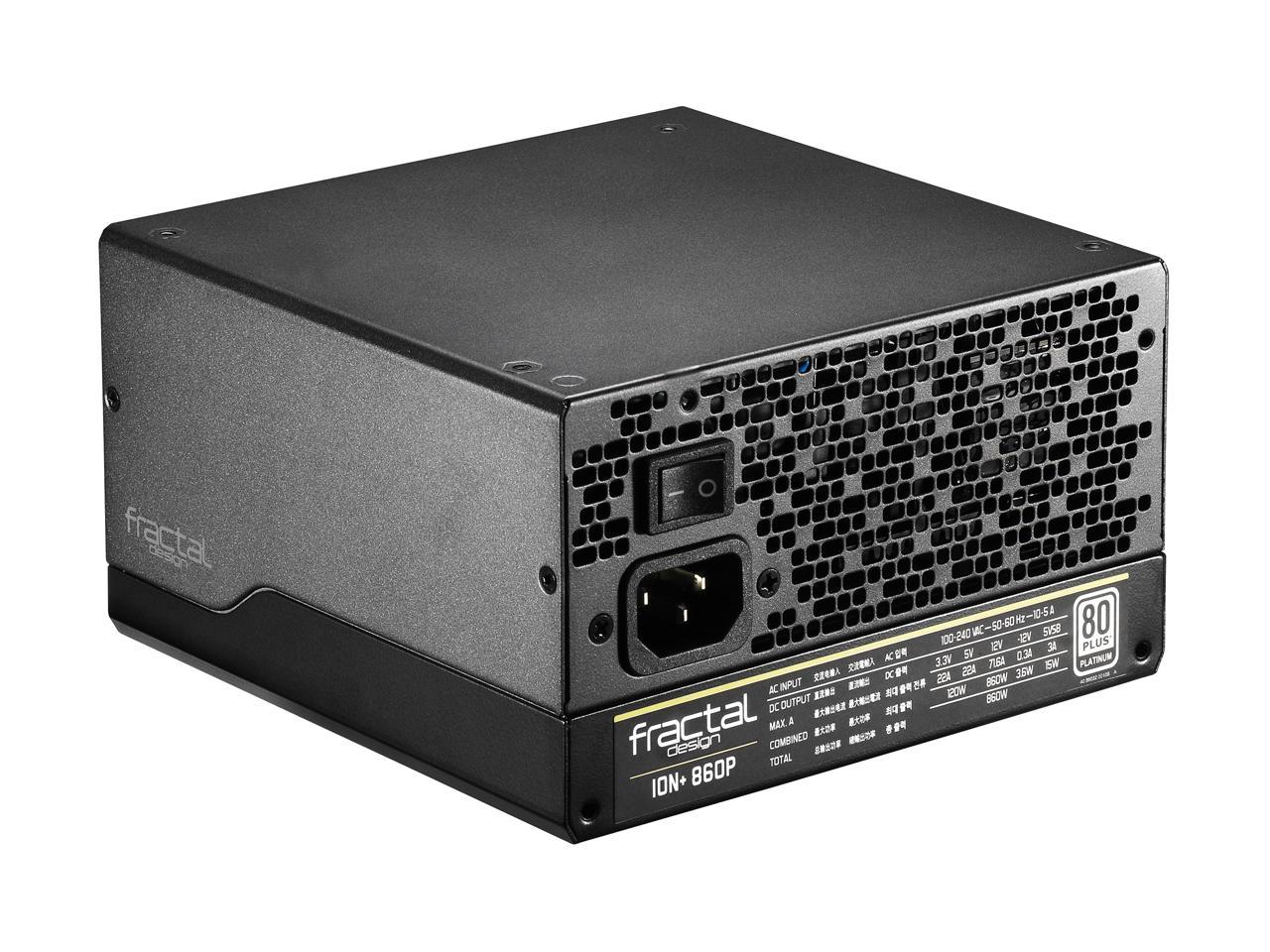 Fractal Design Ion+ 860P 80 PLUS Platinum Certified 860W Full Modular Compact ATX Power Supply with UltraFlex Cables