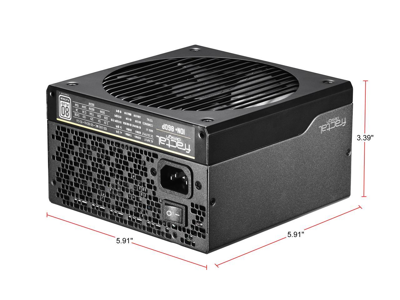 Fractal Design Ion+ 860P 80 PLUS Platinum Certified 860W Full Modular Compact ATX Power Supply with UltraFlex Cables