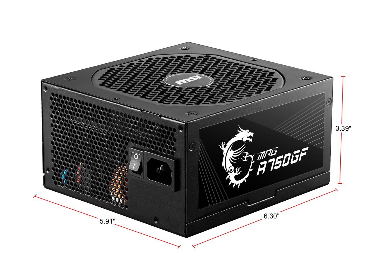 MSI MPG A750GF 750 W ATX 80 PLUS GOLD Certified Full Modular Active PFC Power Supply